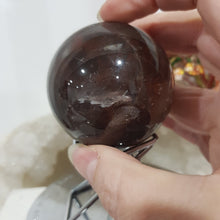 Load image into Gallery viewer, Fire Quartz Crystal Carving Sphere on Stand Gem Stone 55mm 6 STUNNING!