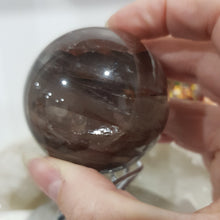 Load image into Gallery viewer, Fire Quartz Crystal Carving Sphere on Stand Gem Stone 55mm 6 STUNNING!