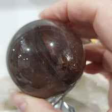 Load image into Gallery viewer, Fire Quartz Crystal Carving Sphere on Stand Gem Stone 55mm 6 STUNNING!