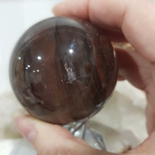 Load image into Gallery viewer, Fire Quartz Crystal Carving Sphere on Stand Gem Stone 55mm 6 STUNNING!