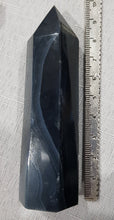 Load image into Gallery viewer, Black Agate Crystal Point Tower Stone 95mm 1