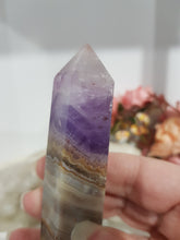 Load image into Gallery viewer, Amethyst Agate crystal point tower gemstone stone 100mm 5