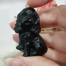 Load image into Gallery viewer, Dog Spaniel Black Obsidian Animal Crystal Carving 40mm