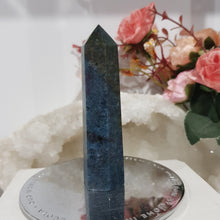 Load image into Gallery viewer, Kyanite Crystal Point Tower Stone 90mm 1 with a tinge of RUBY