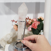 Load image into Gallery viewer, Quartz Sceptor on silver stand Crystal Carving Stone 180mm - Lovely!