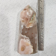 Load image into Gallery viewer, Flower Agate Crystal Point Stone 64mm 15  AMAZING FLOWERS AND GREEN