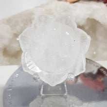 Load image into Gallery viewer, Lotus Flower Quartz Crystal Carving on Stand Stone 55mm 1