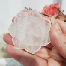 Load image into Gallery viewer, Lotus Flower Quartz Crystal Carving on Stand Stone 55mm 1