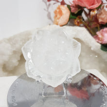 Load image into Gallery viewer, Lotus Flower Quartz Crystal Carving on Stand Stone 55mm 1