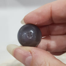 Load image into Gallery viewer, Agate Sphere Crystal Carving on Silver Stand Druzy Stone 20mm 15