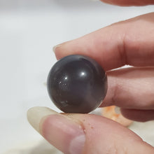 Load image into Gallery viewer, Agate Sphere Crystal Carving on Silver Stand Druzy Stone 20mm 15