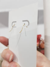 Load image into Gallery viewer, Quartz Crystal Faceted Beaded 10mm Gold Earrings Gemstone E67