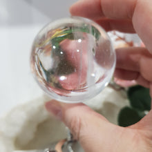 Load image into Gallery viewer, Clear Quartz Crystal Sphere on Silver Stand Stone 50mm 5 CRYSTAL BALL