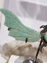 Load image into Gallery viewer, Dragon Wings on Stand Amazonite Crystal Carving Stone stone 135mm 1