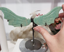 Load image into Gallery viewer, Dragon Wings on Stand Amazonite Crystal Carving Stone stone 135mm 1