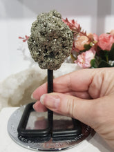 Load image into Gallery viewer, Stunning Pyrite Crystal Cluster on stand. Inspires Success and Wealth