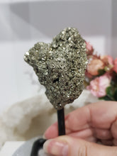 Load image into Gallery viewer, Stunning Pyrite Crystal Cluster on stand. Inspires Success and Wealth