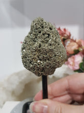Load image into Gallery viewer, Stunning Pyrite Crystal Cluster on stand. Inspires Success and Wealth
