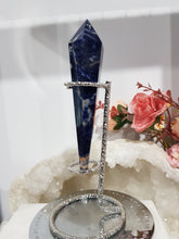 Load image into Gallery viewer, Sodalite Sceptor on Silver Stand Crystal Carving Stone 150mm 2