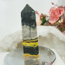 Load image into Gallery viewer, Bumblebee Jasper Crystal Obelisk Tower 90mm 1