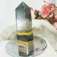 Load image into Gallery viewer, Bumblebee Jasper Crystal Obelisk Tower 90mm 1