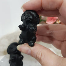 Load image into Gallery viewer, Dog Begging Puppy Black Obsidian Crystal Carving Stone 40mm