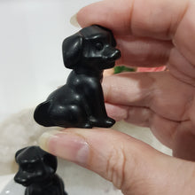 Load image into Gallery viewer, Dog Happy Puppy Black Obsidian Crystal Carving 40mm