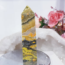 Load image into Gallery viewer, Bumblebee Jasper Crystal Obelisk Tower 90mm 2