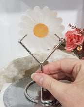 Load image into Gallery viewer, Daisy Selenite Crystal Carving on Stand Stone 130mm 1 flower