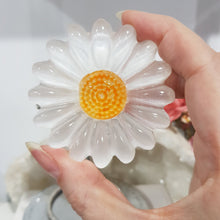 Load image into Gallery viewer, Daisy Selenite Crystal Carving on Stand Stone 130mm 1 flower