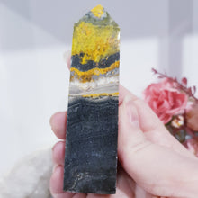 Load image into Gallery viewer, Bumblebee Jasper Crystal Obelisk Tower 90mm 5