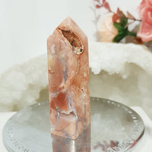 Load image into Gallery viewer, Pink Agate Natural Crystal Point Obelisk Tower Stone 70mm 6