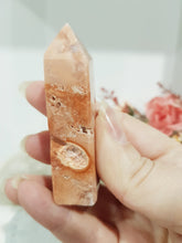 Load image into Gallery viewer, Pink Agate Natural Crystal Point Obelisk Tower Stone 70mm 6