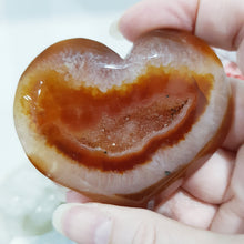 Load image into Gallery viewer, Carnelian Crystal Heart Carving Stone 68mm GORGEOUS 11