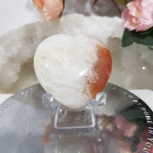 Load image into Gallery viewer, Carnelian Crystal Heart Carving on Stand Stone 40mm GORGEOUS 13