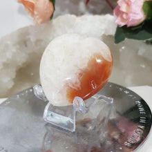 Load image into Gallery viewer, Carnelian Crystal Heart Carving on Stand Stone 40mm GORGEOUS 13