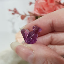 Load image into Gallery viewer, Mini Collectables crystal carving SQUIRREL & NUT fluorite gemstone 16mm 670