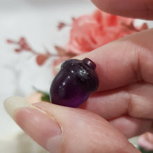 Load image into Gallery viewer, Mini Collectables crystal carving SQUIRREL & NUT fluorite gemstone 16mm 670