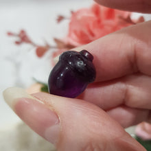 Load image into Gallery viewer, Mini Collectables crystal carving SQUIRREL & NUT fluorite gemstone 16mm 670