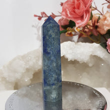 Load image into Gallery viewer, Lapis Lazuli with Pyrite Sparkles Crystal Point tower Stone 75mm 4