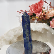 Load image into Gallery viewer, Lapis Lazuli with Pyrite Sparkles Crystal Point tower Stone 75mm 4