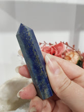 Load image into Gallery viewer, Lapis Lazuli with Pyrite Sparkles Crystal Point tower Stone 75mm 4