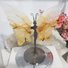 Load image into Gallery viewer, Butterfly Wings on Stand Golden Healer Crystal carving gemstone stone 120mm 4 STUNNING!