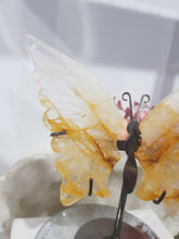 Load image into Gallery viewer, Butterfly Wings on Stand Golden Healer Crystal carving gemstone stone 120mm 4 STUNNING!