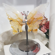 Load image into Gallery viewer, Butterfly Wings on Stand Golden Healer Crystal carving gemstone stone 120mm 4 STUNNING!
