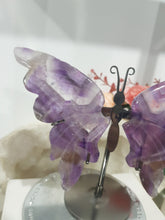 Load image into Gallery viewer, Butterfly Wings on Stand Amethyst Crystal carving gemstone stone 120mm 2