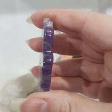 Load image into Gallery viewer, Hamsa Hand Amethyst Crystal Carving on stand 55mm 1