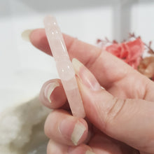 Load image into Gallery viewer, Hamsa Hand Rose Quartz Crystal Carving on stand 55mm 1