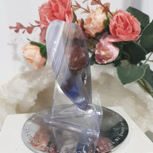 Load image into Gallery viewer, Heart Blue Agate Crystal Carving on Stand Stone 95mm 1 LOVELY!