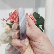 Load image into Gallery viewer, Heart Blue Agate Crystal Carving on Stand Stone 95mm 1 LOVELY!